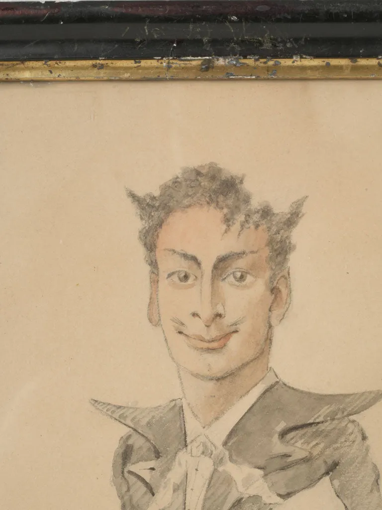 19th Century Satirical Caricature Drawing 13½" x 10¼"