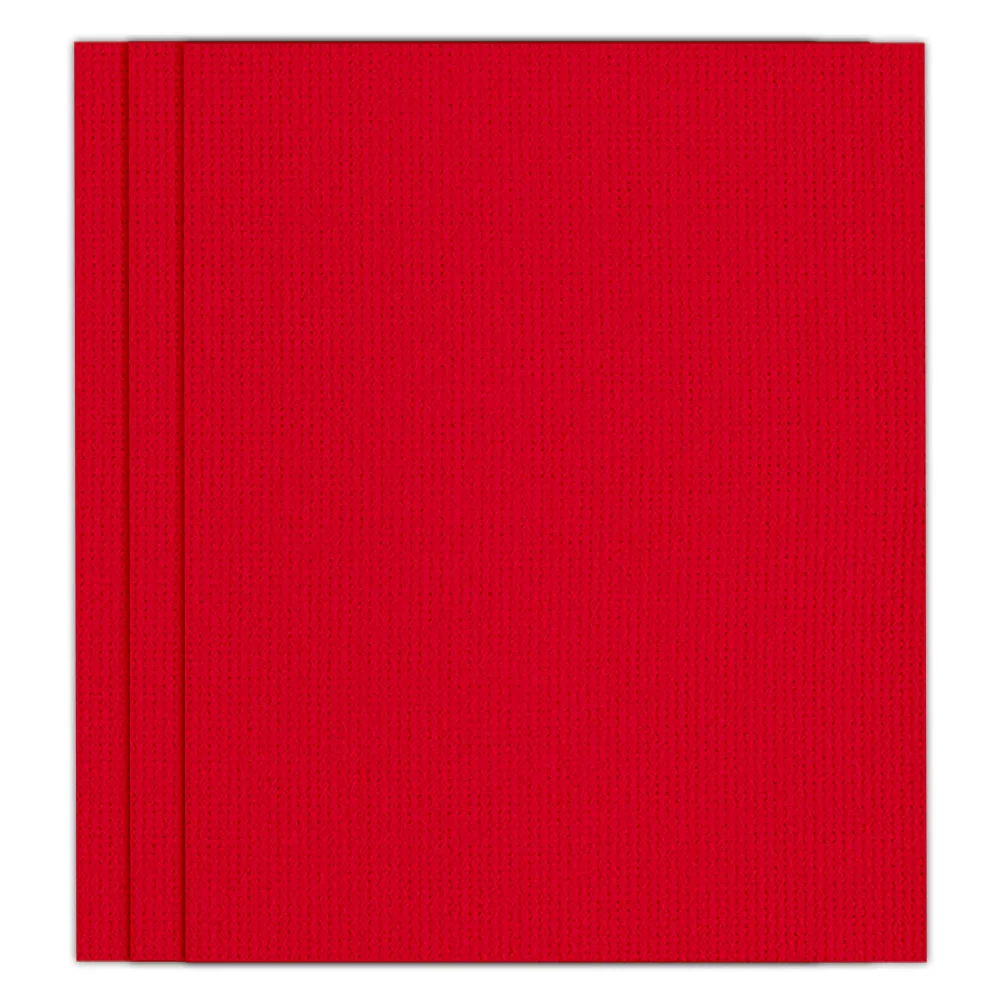 3 Pcs 14 Count Red Cross Stitch Cloth Classic Embroidery Fabric (19.7x23.6in)