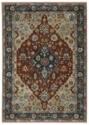 Aberdeen 1143H Red/Ivory Rug
