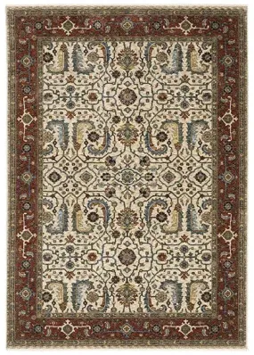 Aberdeen 144D Cream/Red Rug