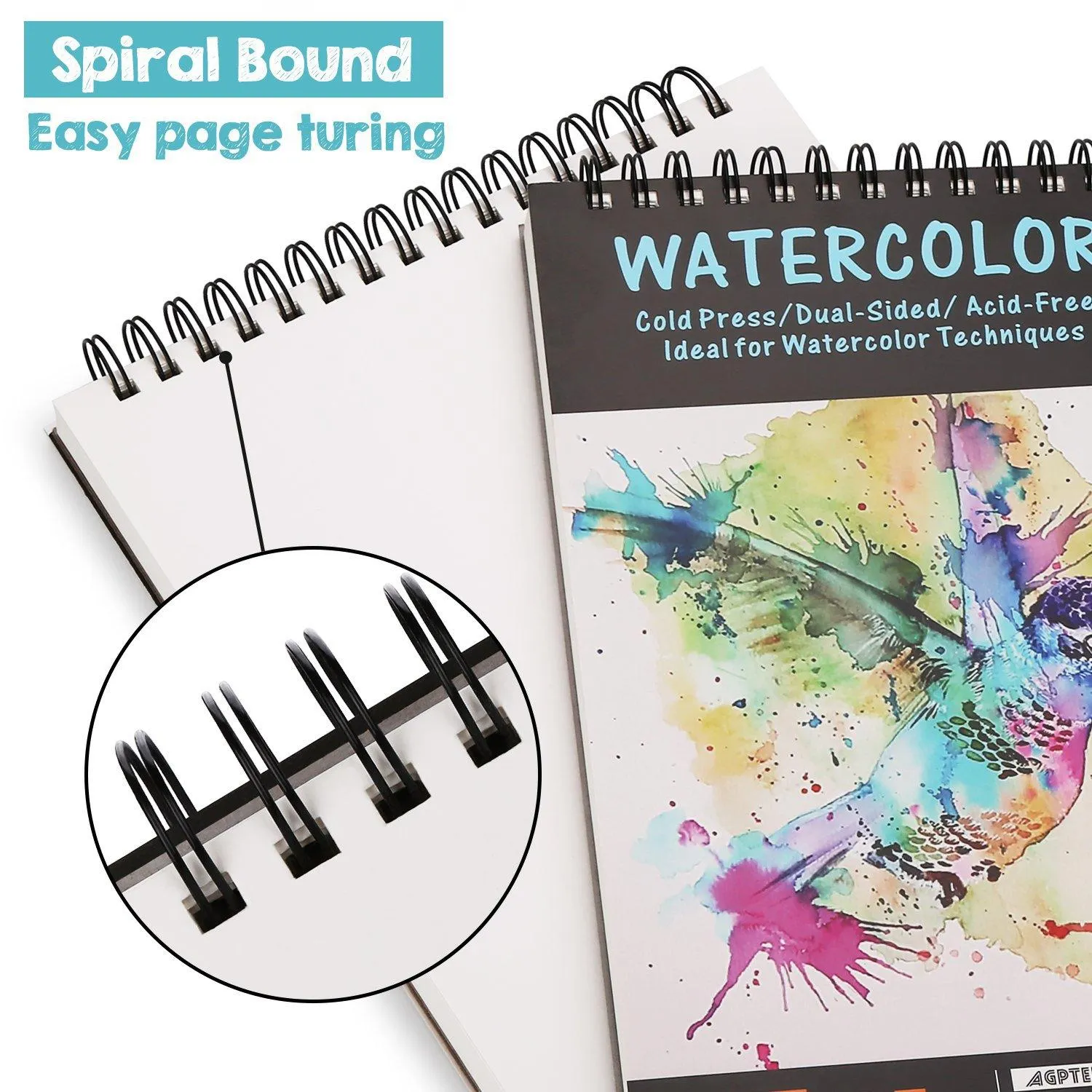 AGPtEk 12 inches 35 Sheets Watercolor Paper Pad
