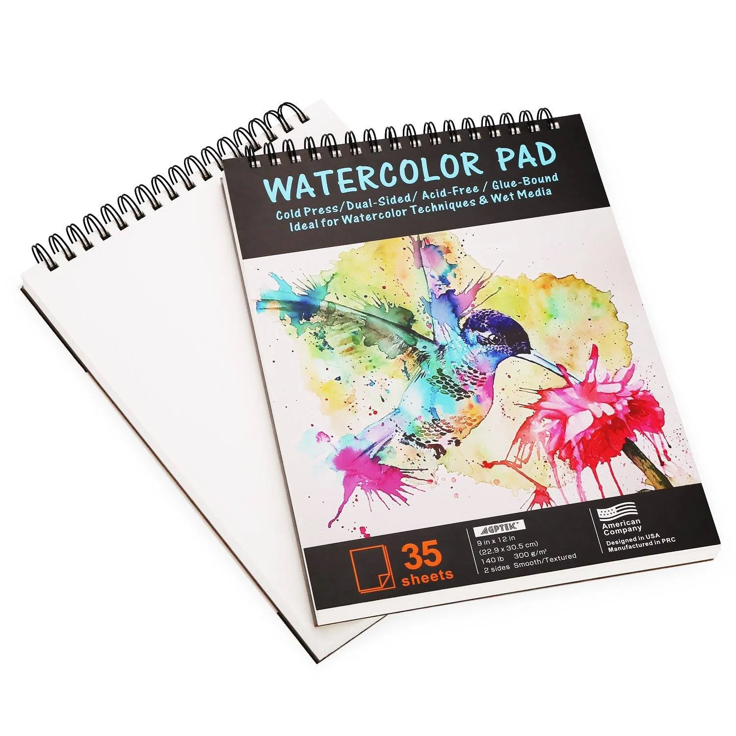 AGPtEk 12 inches 35 Sheets Watercolor Paper Pad