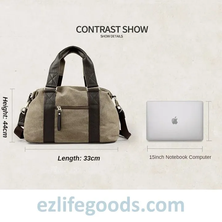 Anti-Theft Canvas Duffle Bag| Zipper Weekend Bag| Fitness Handbag| Shoulder Bag with Many Pockets