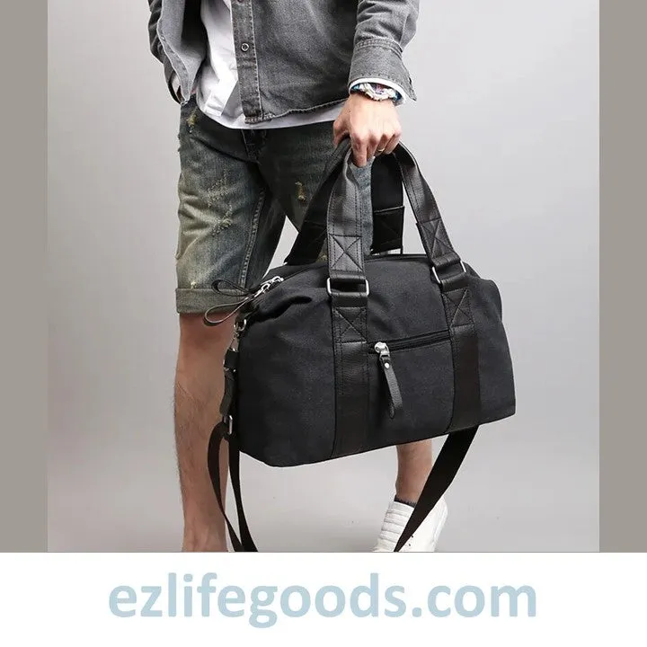 Anti-Theft Canvas Duffle Bag| Zipper Weekend Bag| Fitness Handbag| Shoulder Bag with Many Pockets
