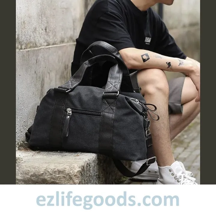 Anti-Theft Canvas Duffle Bag| Zipper Weekend Bag| Fitness Handbag| Shoulder Bag with Many Pockets