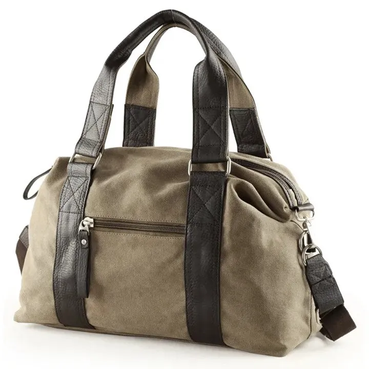Anti-Theft Canvas Duffle Bag| Zipper Weekend Bag| Fitness Handbag| Shoulder Bag with Many Pockets