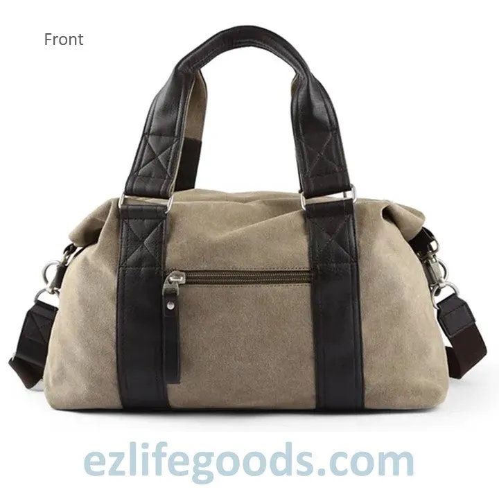 Anti-Theft Canvas Duffle Bag| Zipper Weekend Bag| Fitness Handbag| Shoulder Bag with Many Pockets