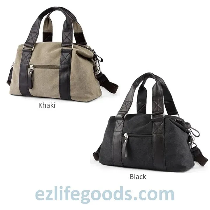 Anti-Theft Canvas Duffle Bag| Zipper Weekend Bag| Fitness Handbag| Shoulder Bag with Many Pockets