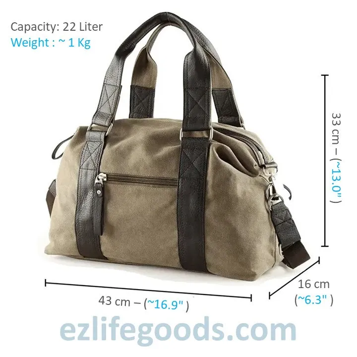 Anti-Theft Canvas Duffle Bag| Zipper Weekend Bag| Fitness Handbag| Shoulder Bag with Many Pockets