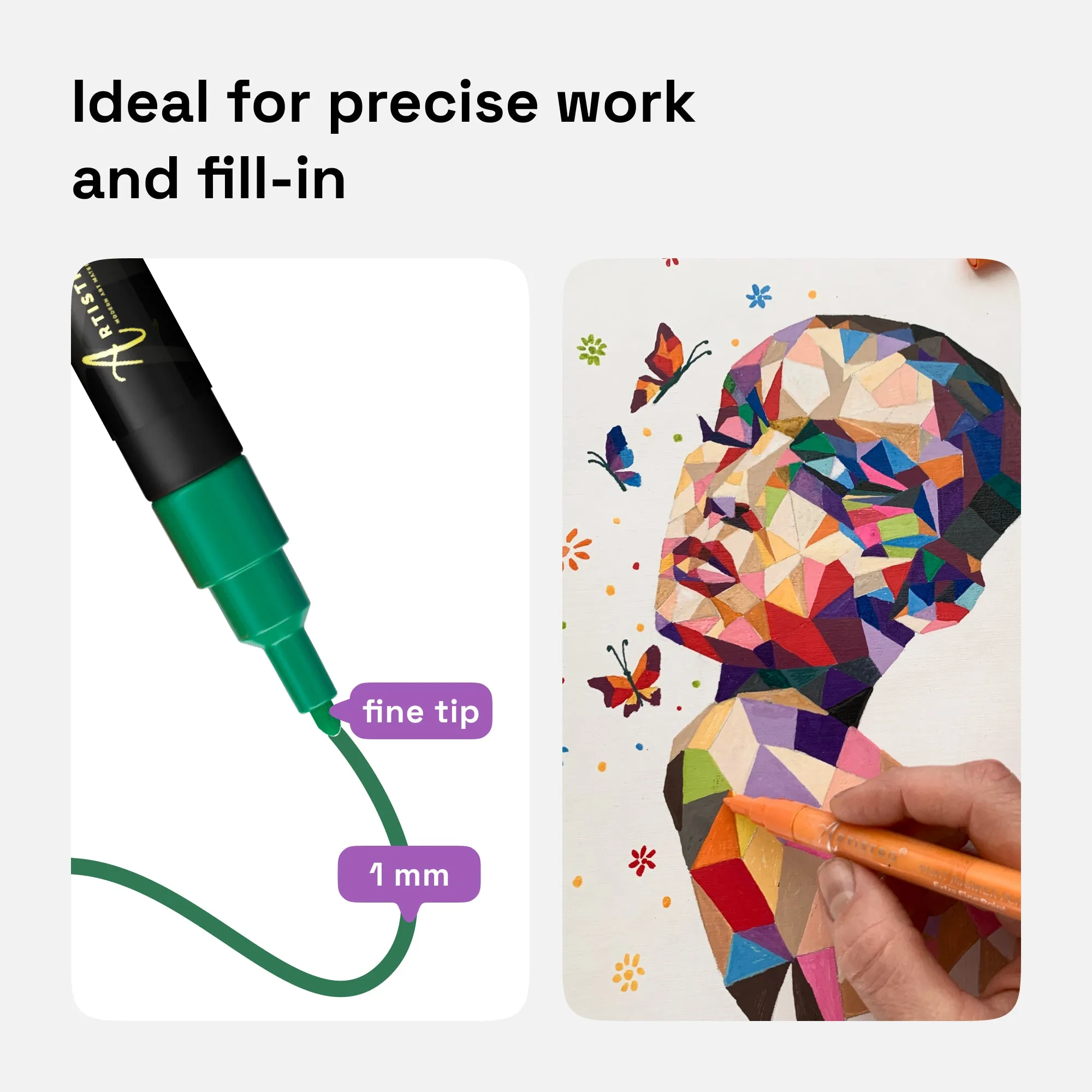 Artistro Acrylic Paint Pens For Fabric, Glass, Fine Tip, 30 colored paint markers