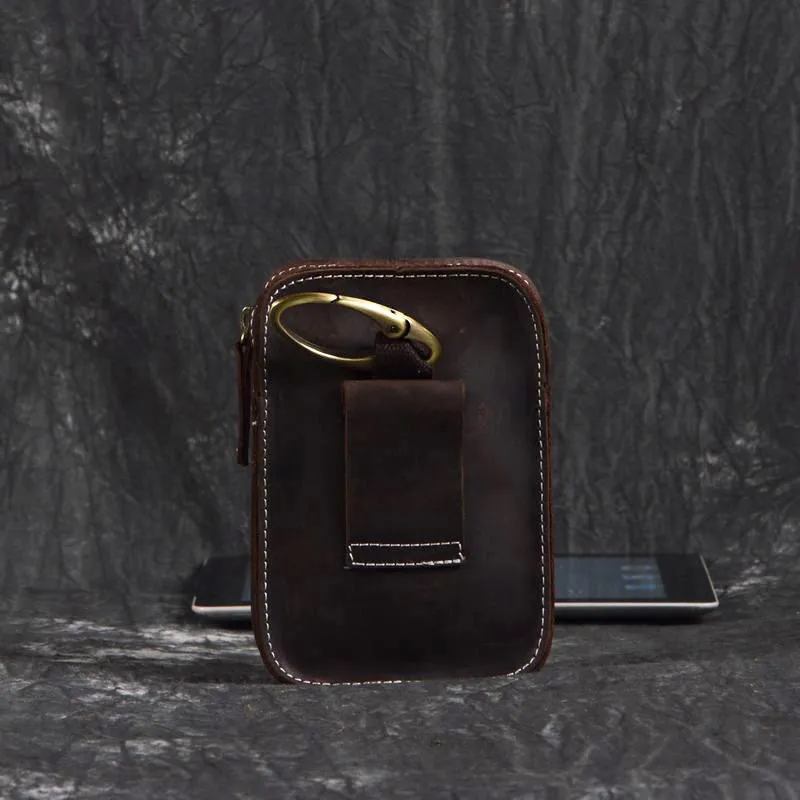 Brown Leather Cigarette Bag Holster Waist Pouches Waist Bag Belt Pouch Belt Bag For Men