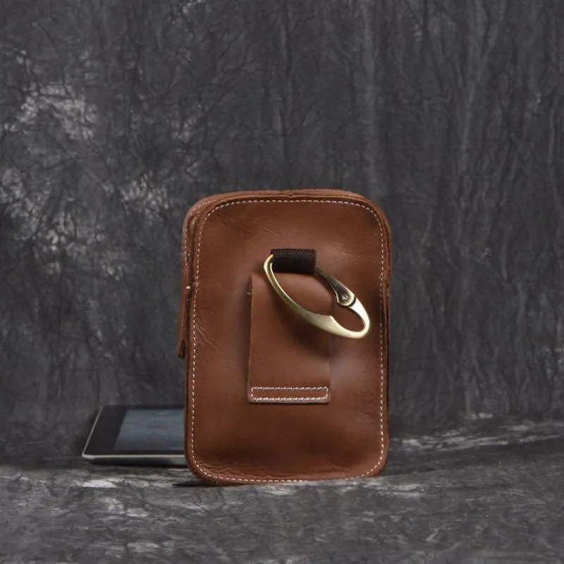Brown Leather Cigarette Bag Holster Waist Pouches Waist Bag Belt Pouch Belt Bag For Men