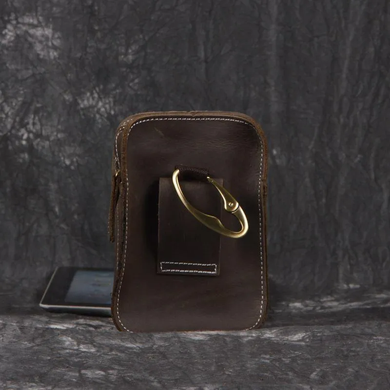 Brown Leather Cigarette Bag Holster Waist Pouches Waist Bag Belt Pouch Belt Bag For Men