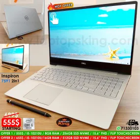 Dell Inspiron 7591 2in1 i5-10210U 15.6" Laptops (Open Box)