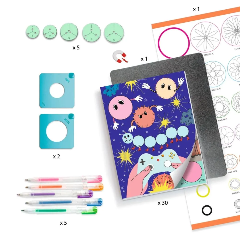 Djeco Spirals 10 Themes 30 Page Colouring Block