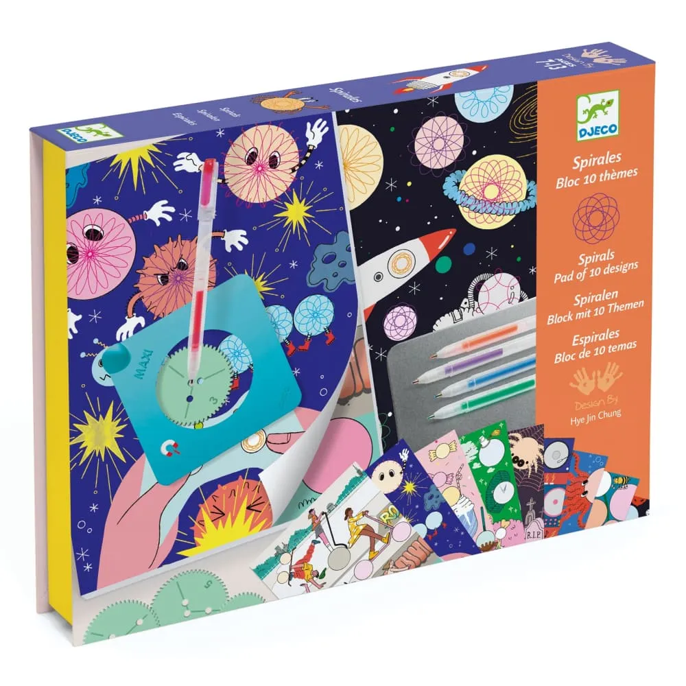 Djeco Spirals 10 Themes 30 Page Colouring Block