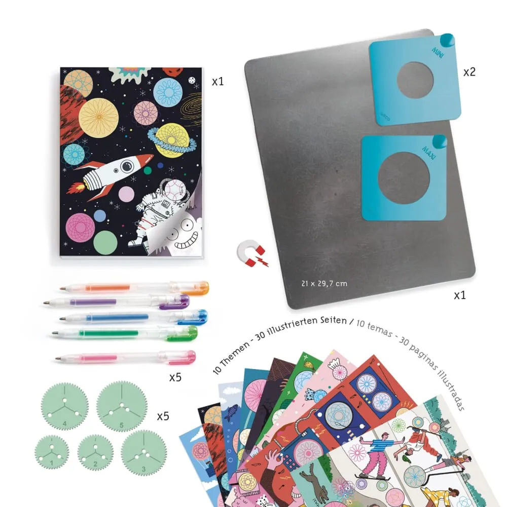 Djeco Spirals 10 Themes 30 Page Colouring Block