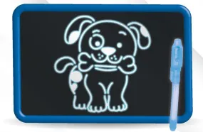 Dual Sided Fluorescent Drawing Board and Dry Erase Board- With Stencils