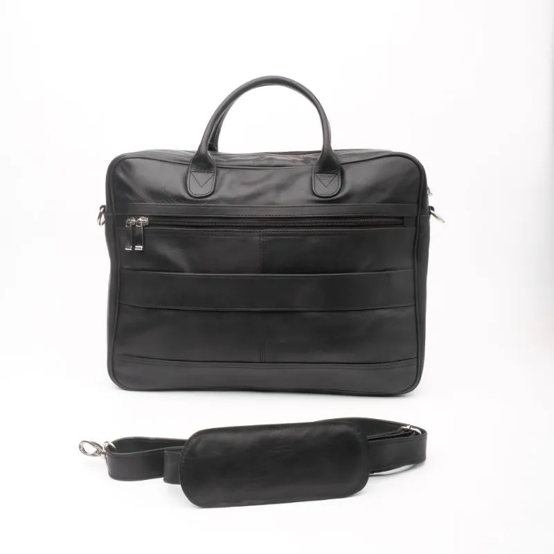 Executive Leather Laptop Bag-Black