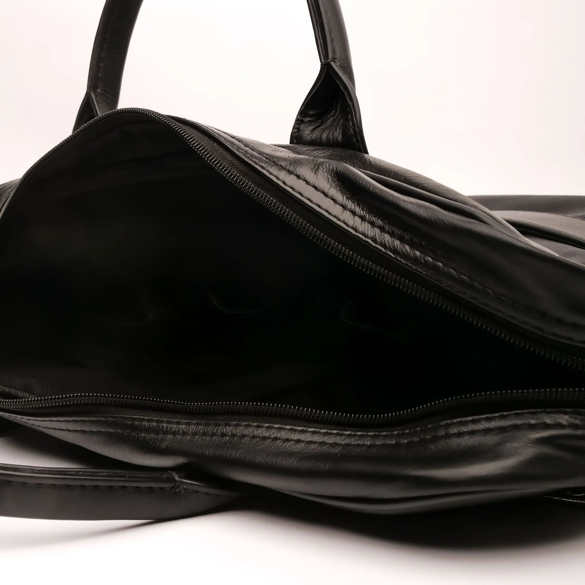 Executive Leather Laptop Bag-Black