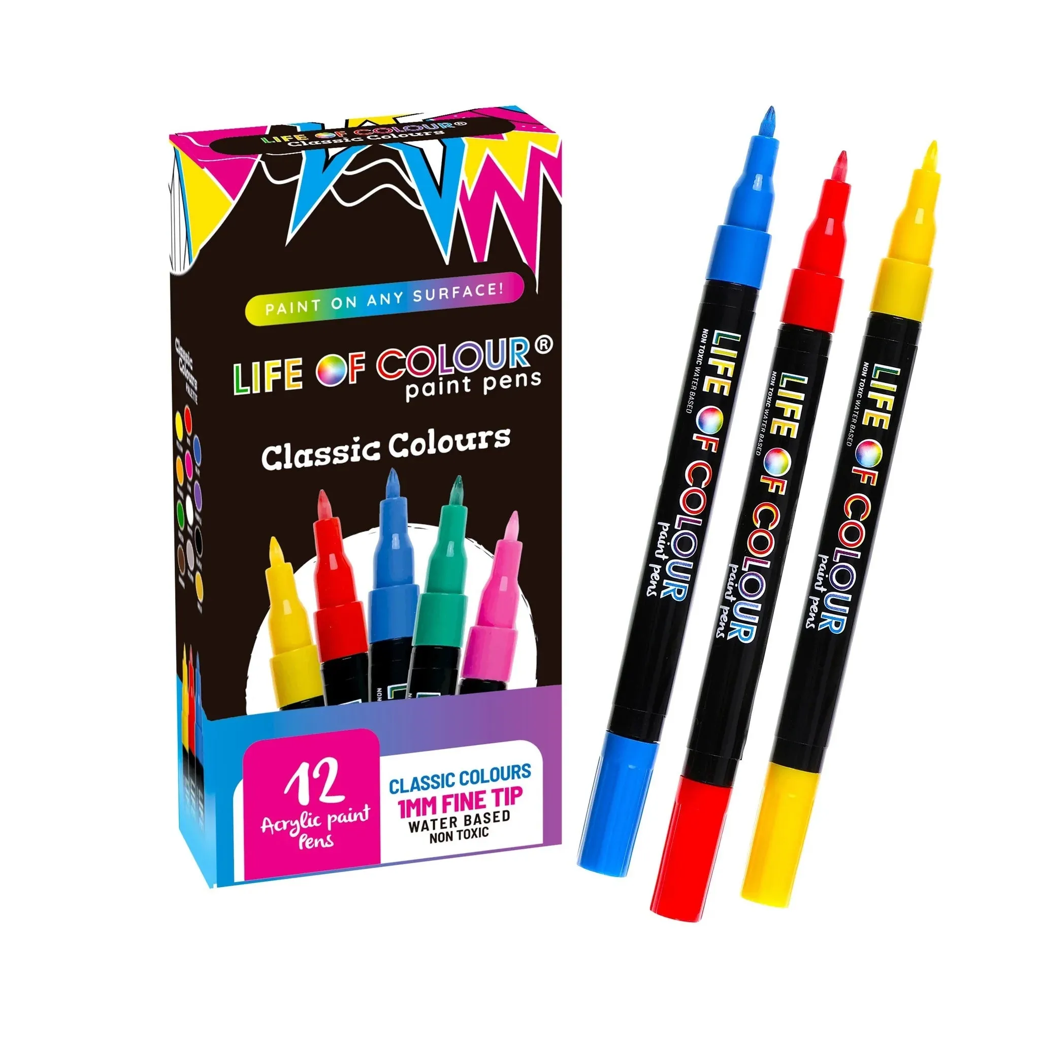 Fine Tip Acrylic Paint Pens | Classic Colours