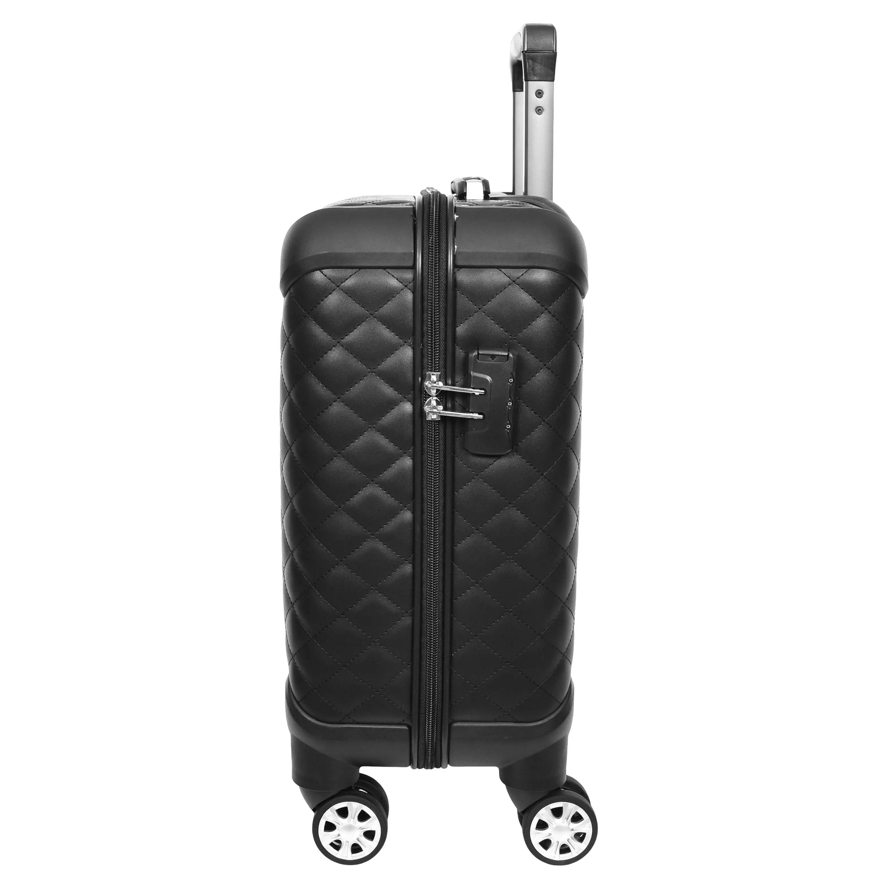 Four Wheel Pilot Case Quilted Lightweight Cabin Bag Nomad Black