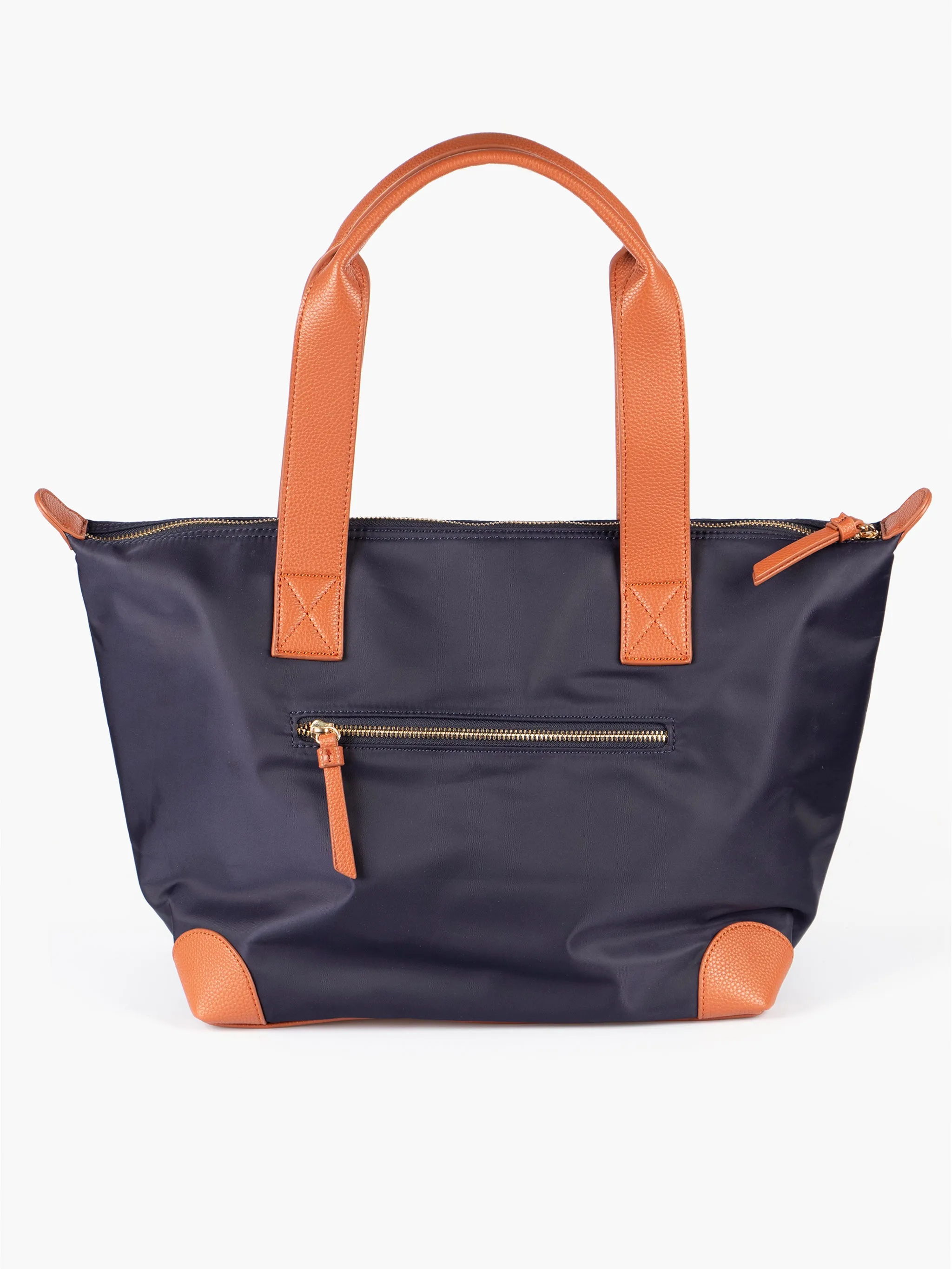 Harlowe Classic Tote Bag - Navy Blue, Nylon/PU