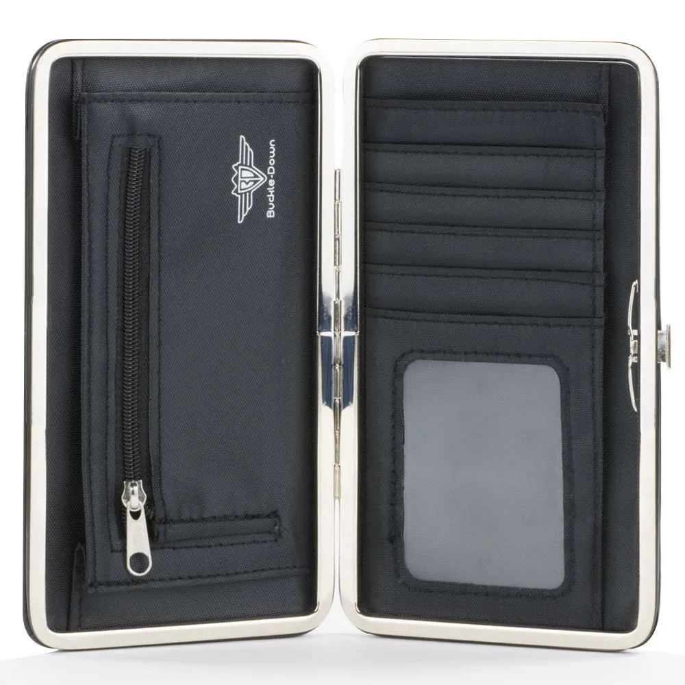 Hinged Wallet - Harry Potter HUFFLEPUFF Crest Heraldry Checkers Golds Black
