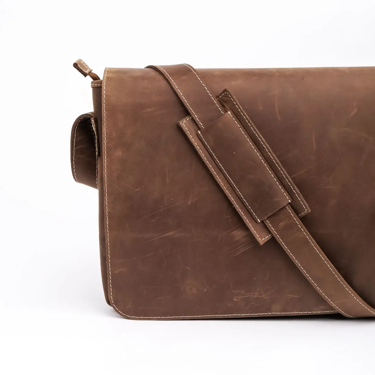 Jild Classic Satchel Vintage Leather Messenger Bag (Vintage Brown)