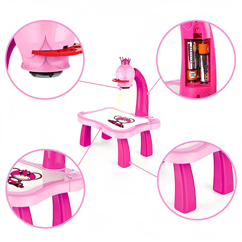 Kids LED Drawing Projector Table Trace and Draw Painting Machine Toy