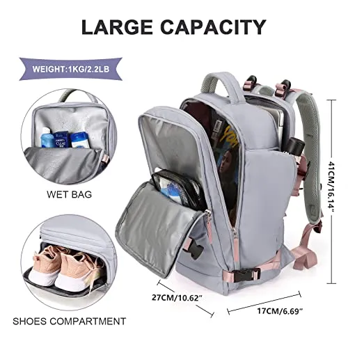 Large Travel Women's Backpack, Carry On, Hiking, School
