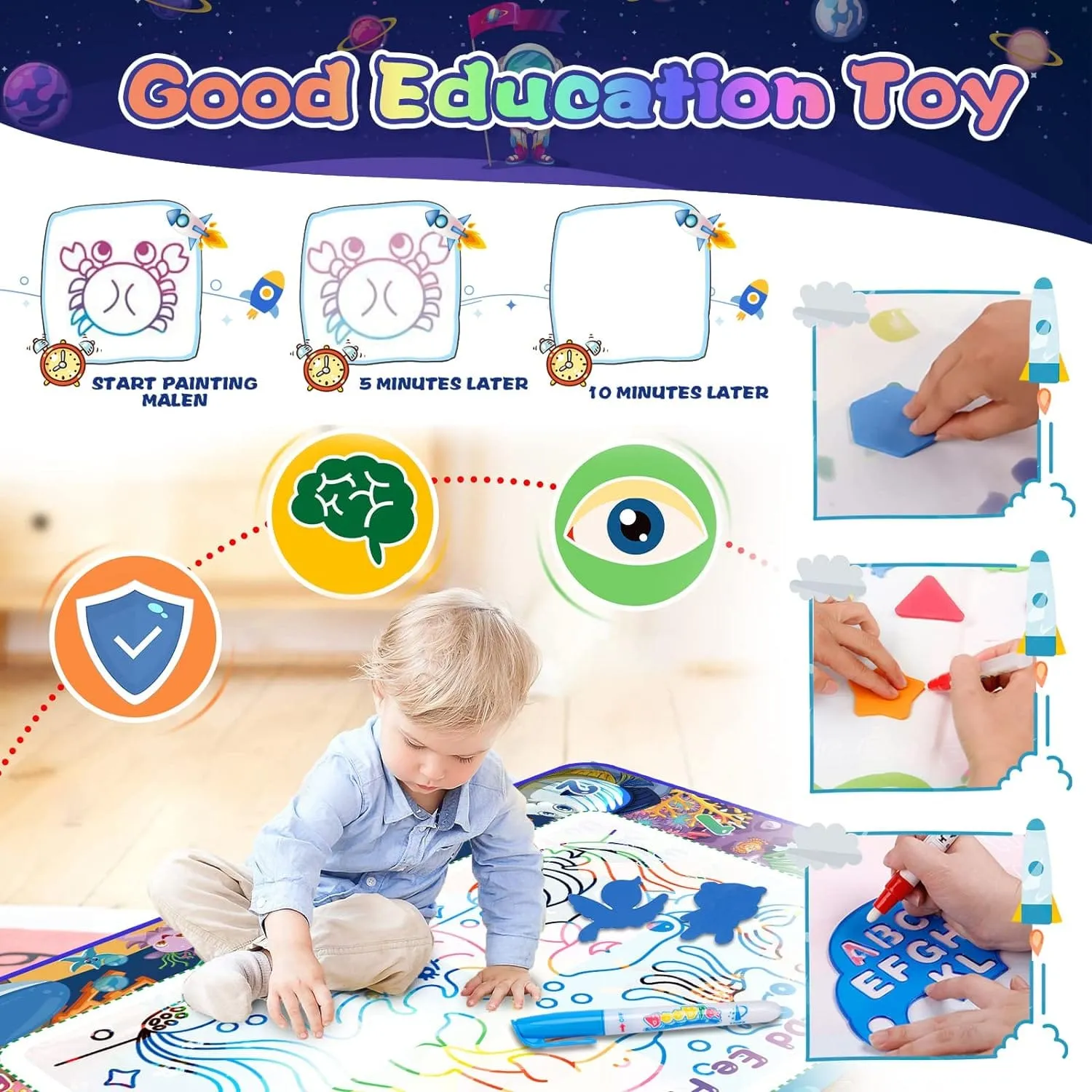 Magical Aqua Doodle Canvas Washable Drawing Mat - 682