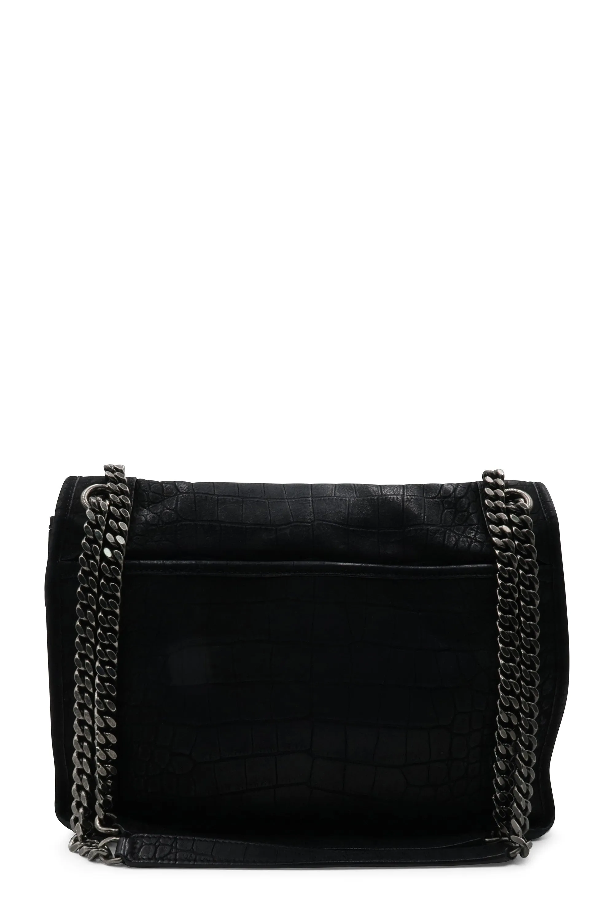 Medium Niki Crocodile Embossed Black