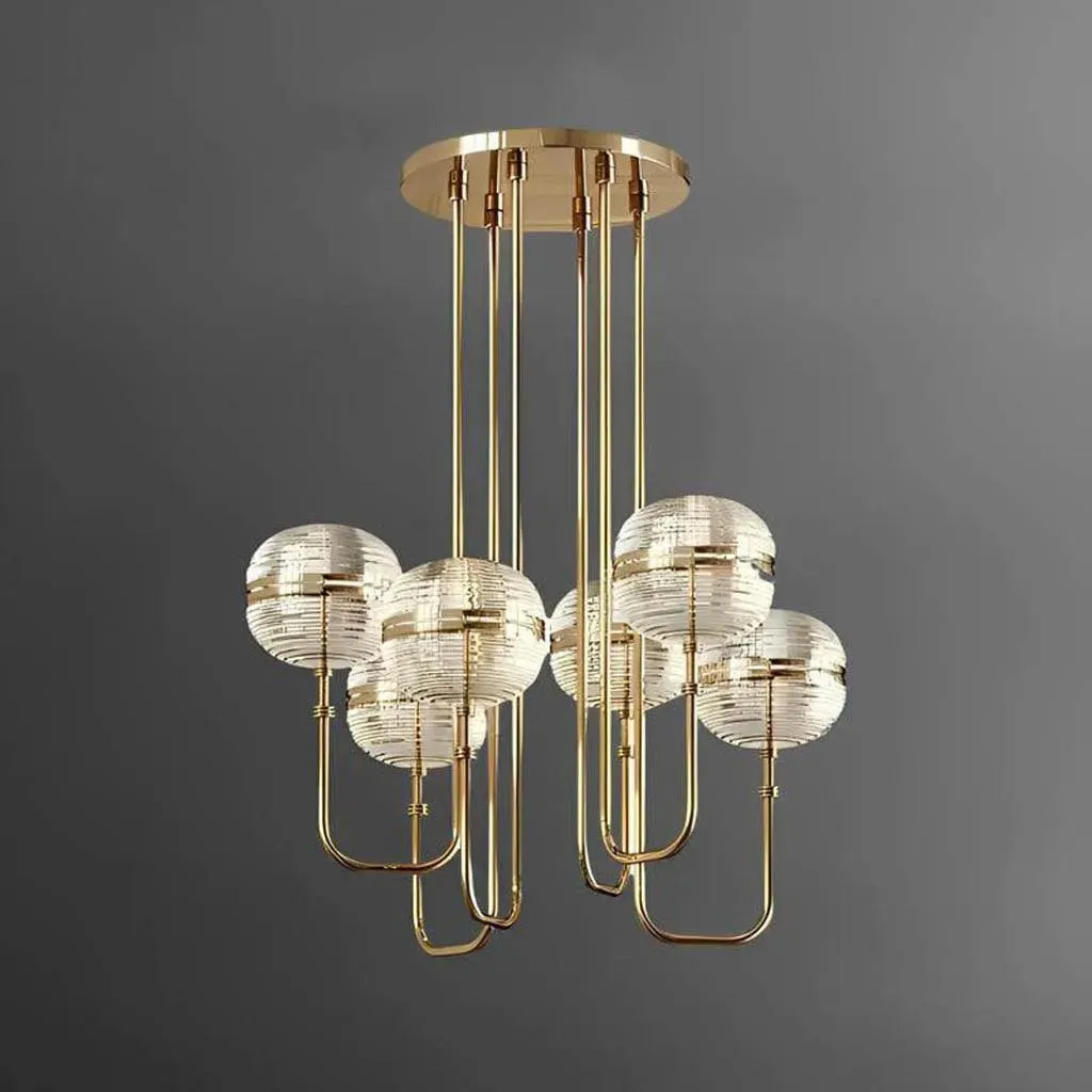 Mystic Aura Golden Finish Luxe Chandelier (0827/6)