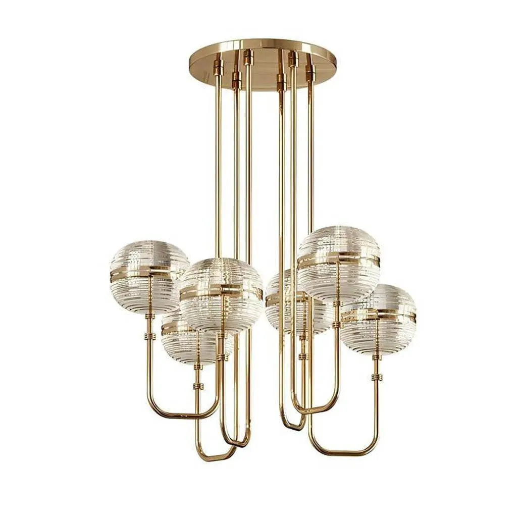 Mystic Aura Golden Finish Luxe Chandelier (0827/6)