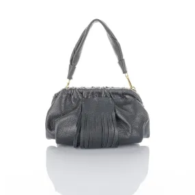 Natalia  Mini - Full Grain Leather Clutch Bag -Black