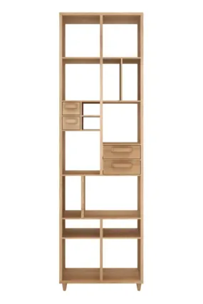 Oak Bookcase With Drawers | Ethnicraft Pirouette