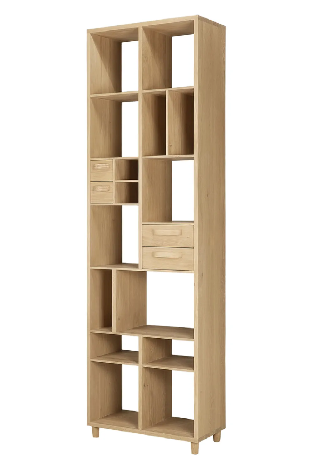 Oak Bookcase With Drawers | Ethnicraft Pirouette