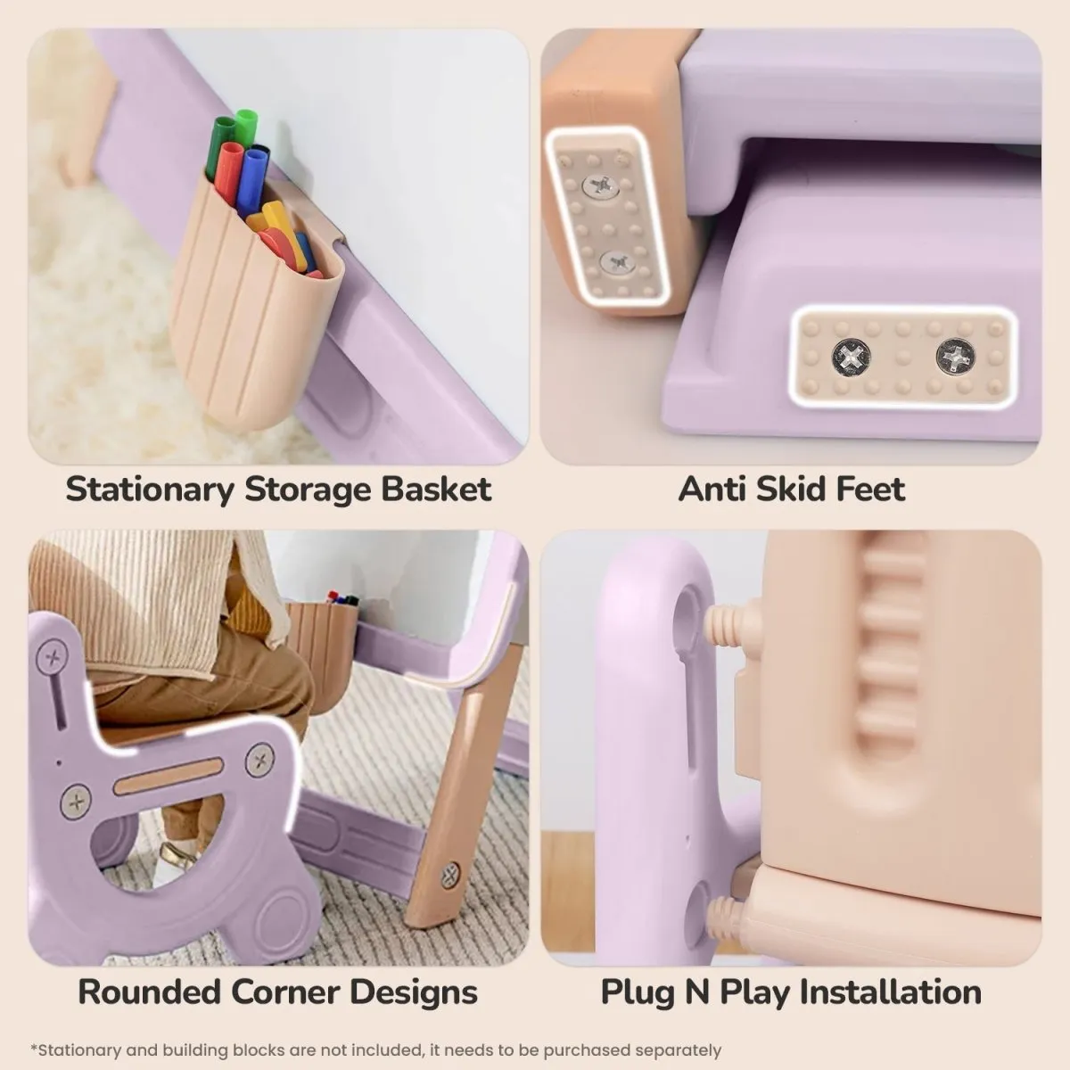 R for Rabbit Little Genius Candy- Set of Board & Chair- Purple