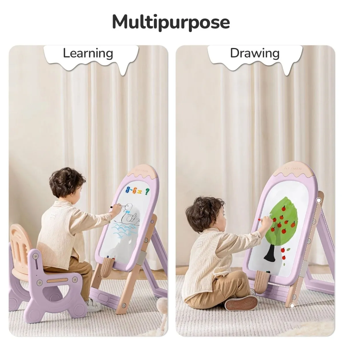 R for Rabbit Little Genius Candy- Set of Board & Chair- Purple