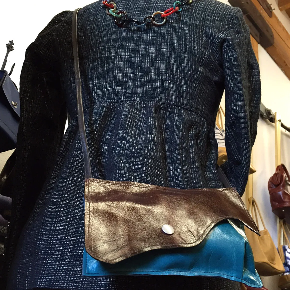 Ranger Bag in Ocean and Espresso by Iron & Flint
