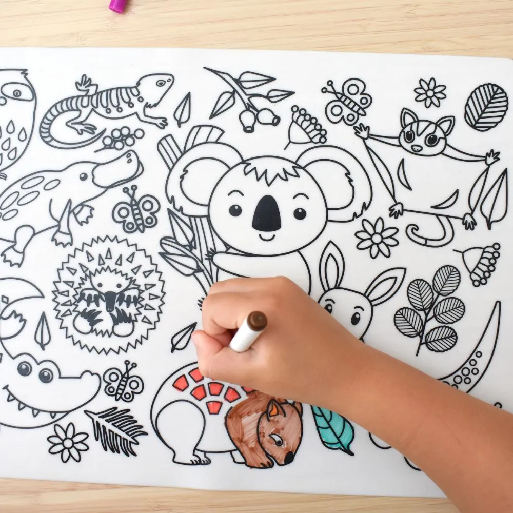 Reusable Silicon Drawing Mat- Australian Animals