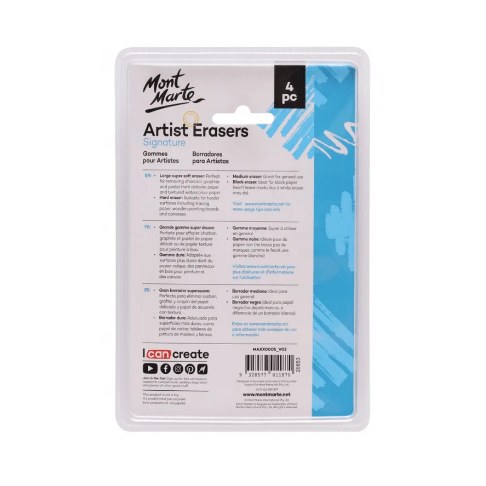 Signature Artist Erasers 4pc